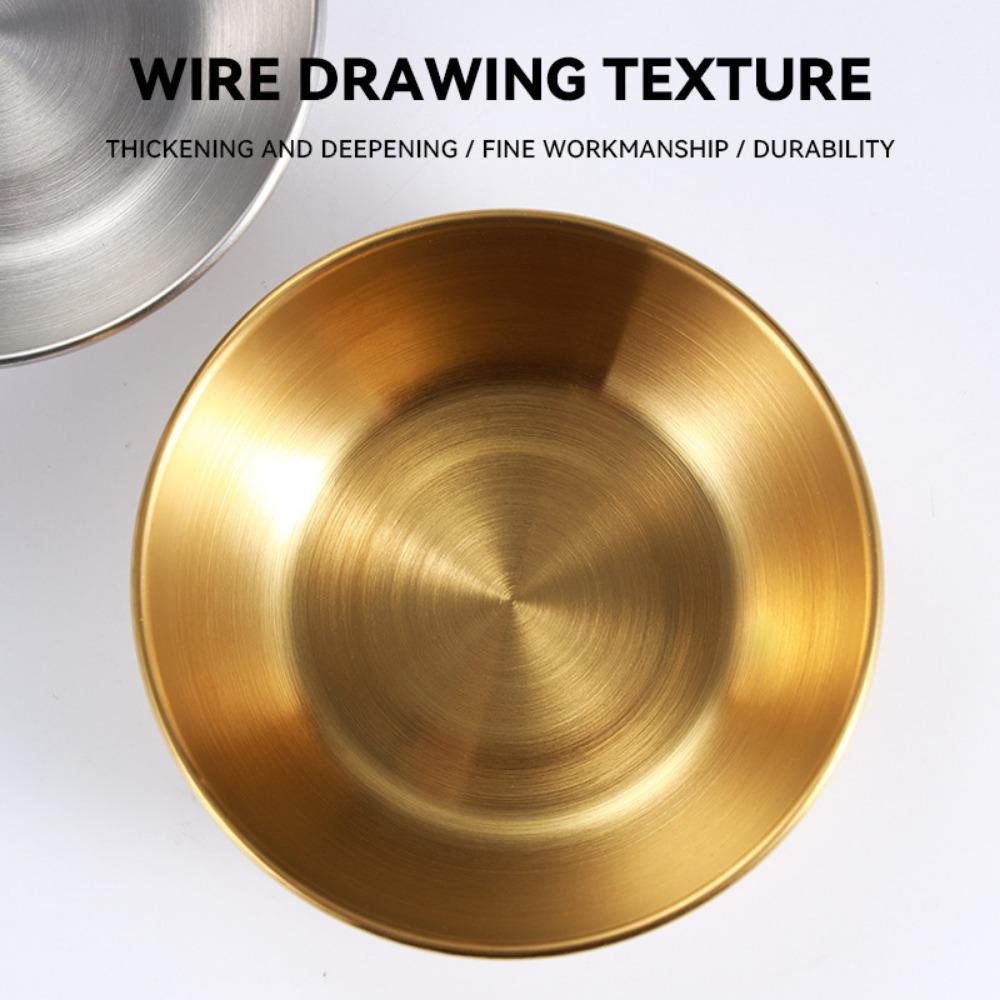 4pcs New Stainless Steel Seasoning Serving Tray Gold Mini Spice Plates Round Household Soy Sauce Dish Plates Specialty Tableware