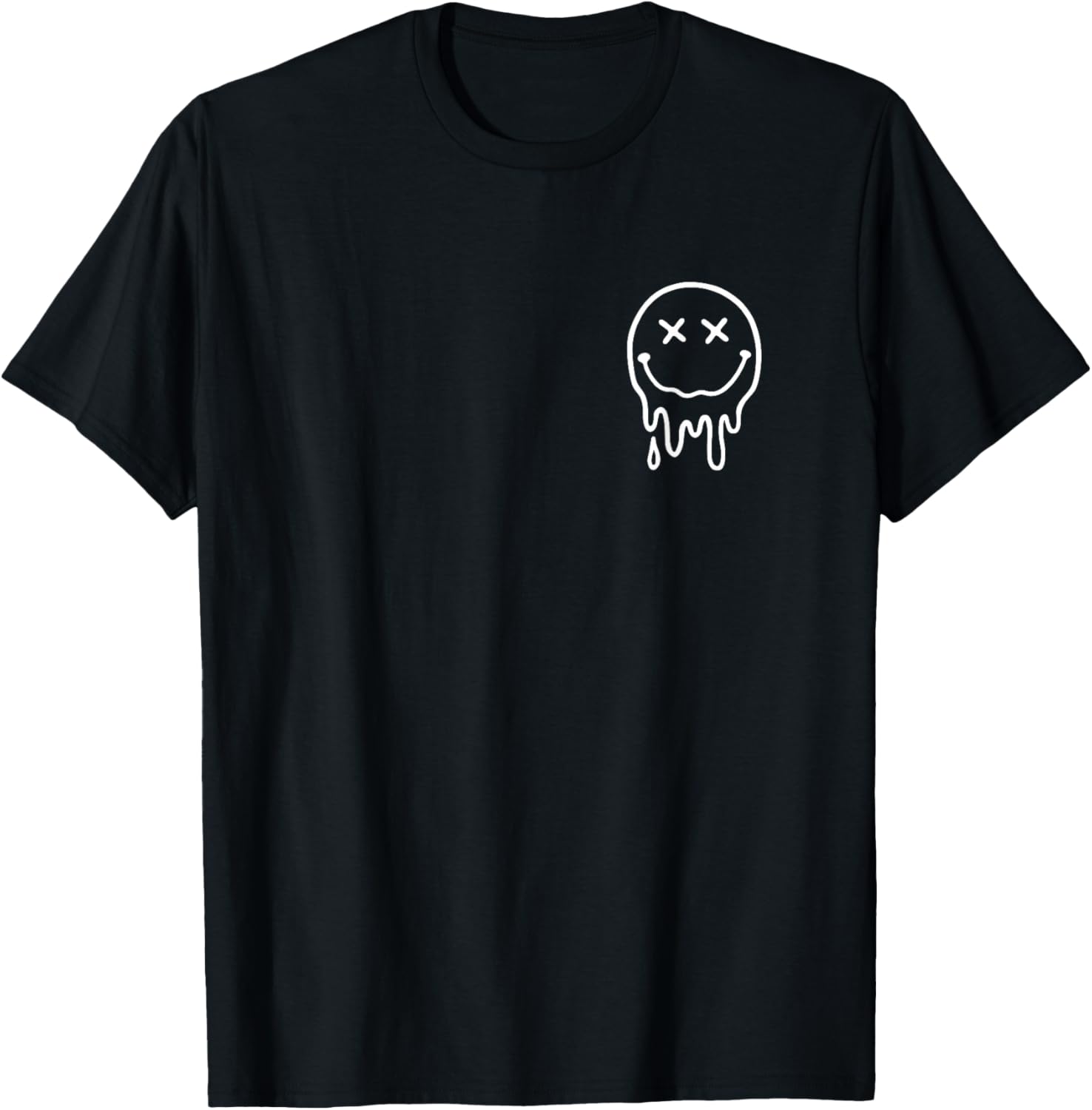 Cute X Eyes Melting Happy Face Melted Dripping Smile Face T-Shirt S разноцветный