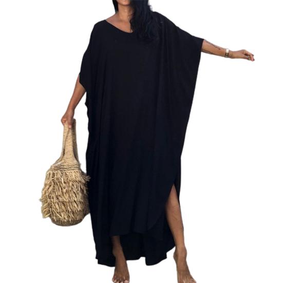 Bikini Cover Up Solid Color Split Summer Loose-fitting Sun Protection Beach