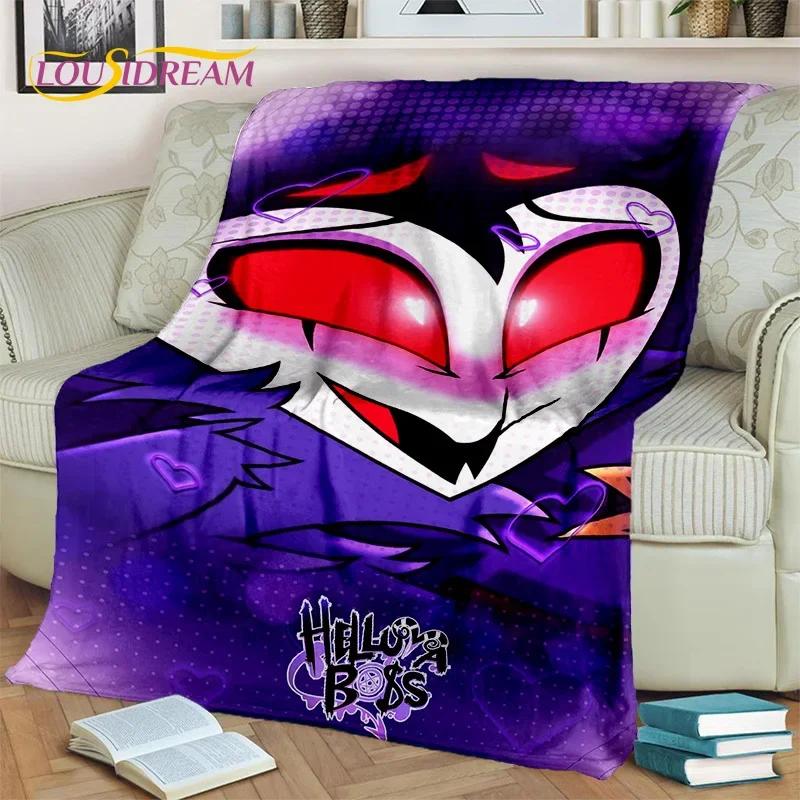 3D H-Helluva Boss Blitzo H-Hazbin Hotel Cartoon Blanket,Soft Throw Blanket for Home Bedroom Bed Sofa Picnic Office Cover Blanket