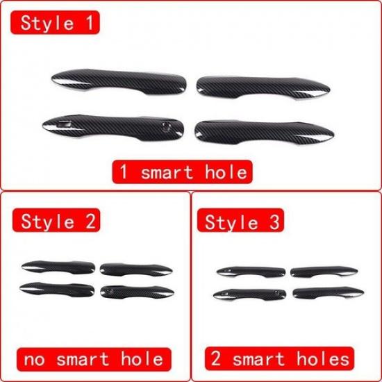 Carbon Fiber/Chrome Car Door Handle Cover Trim For Toyota Corolla Cross Camry