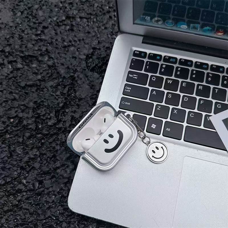Tide Brand Electroplating Smiley Face Is Suitable for AirPods 1 Generation Protective Cover Apple 1/1 Generation Five or Seven Generation Earphone