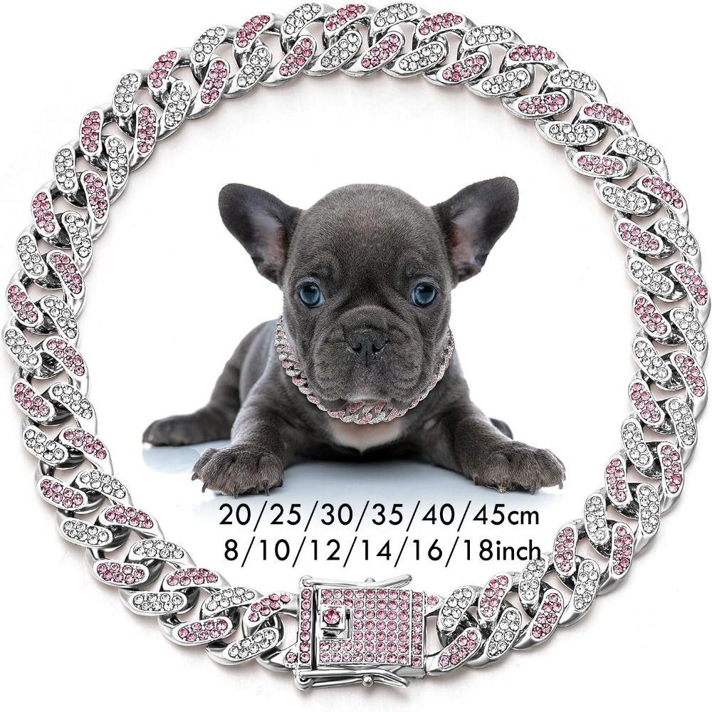 Hip Hop Bling Diamond Dog Necklace Link Chain Link Chain Necklace Dog Diamond Chain Collar