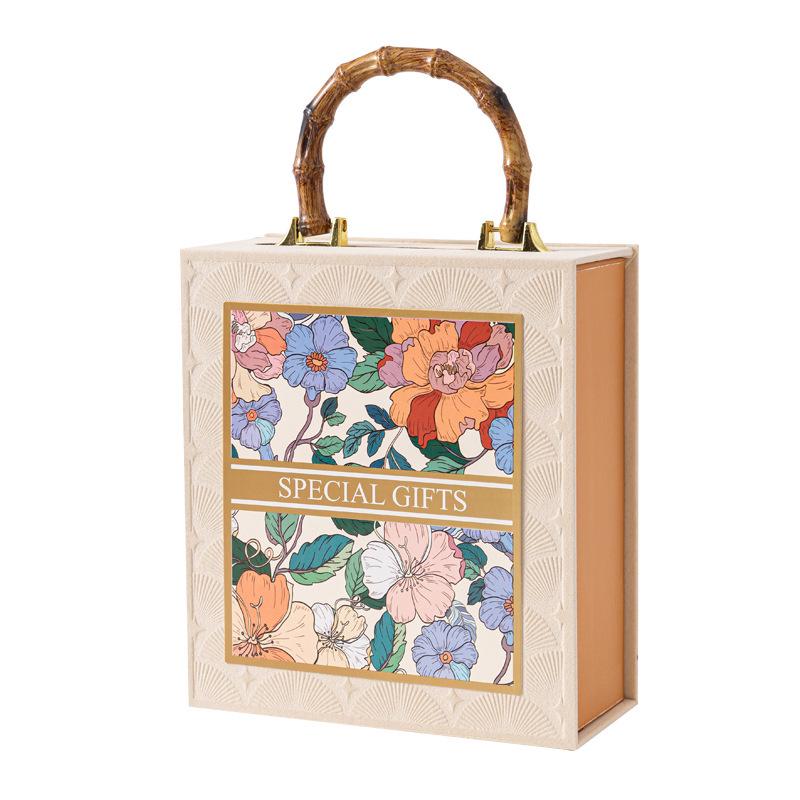 Bamboo Handbag Bridesmaid Gift Box - Wedding Favor & Candy Box