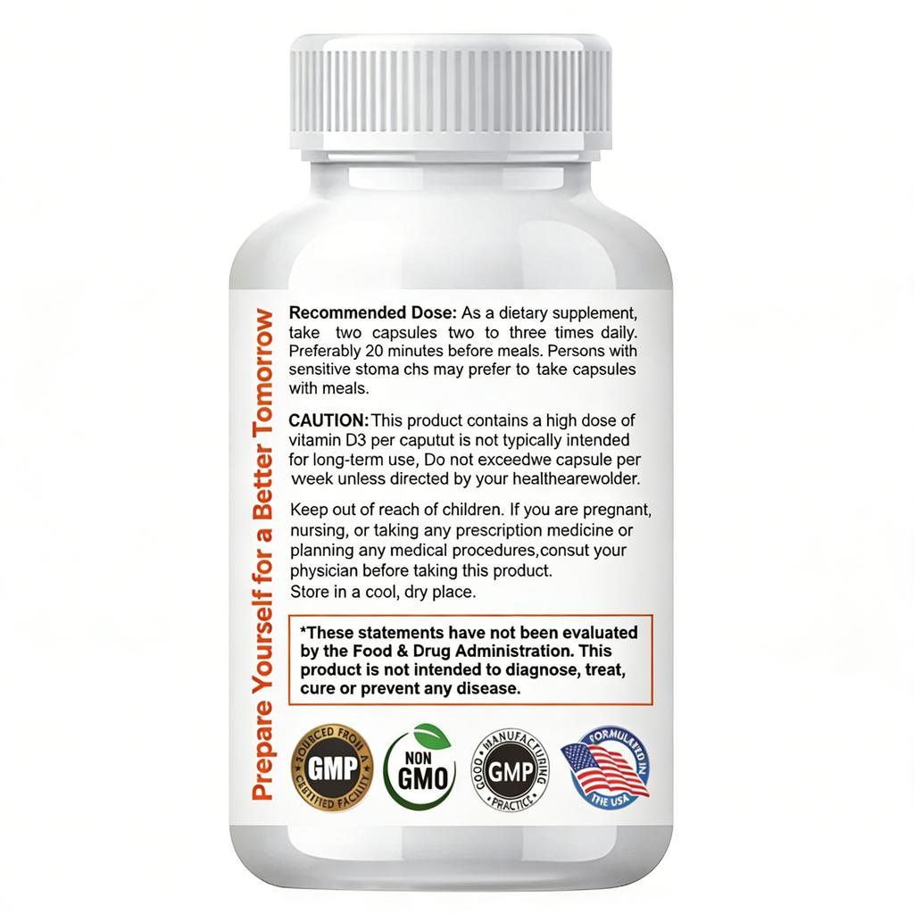 Coolkin Vitamin D3 Capsules, Vitamin D Supplement, 120 Capsules Per Pack, Easily Absorbed, Suitable for Adults
