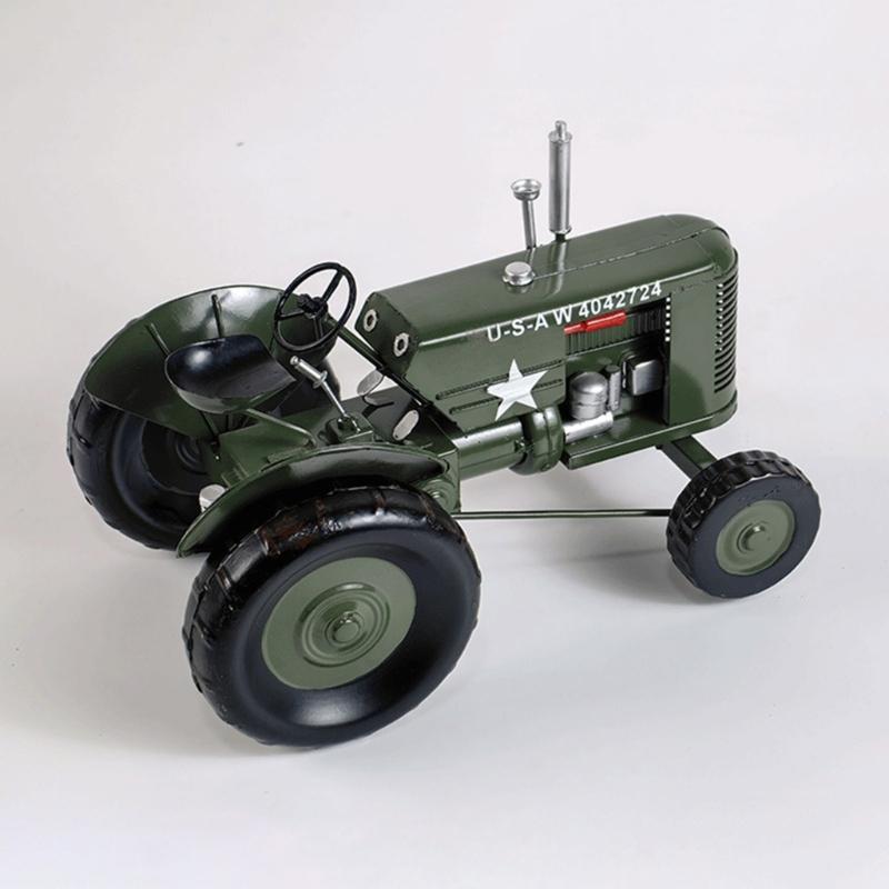 Metal Antique Vintages Car Model Handcrafted Collections Collectible Vehicle for Bar Home Decors Farm Tractor Models