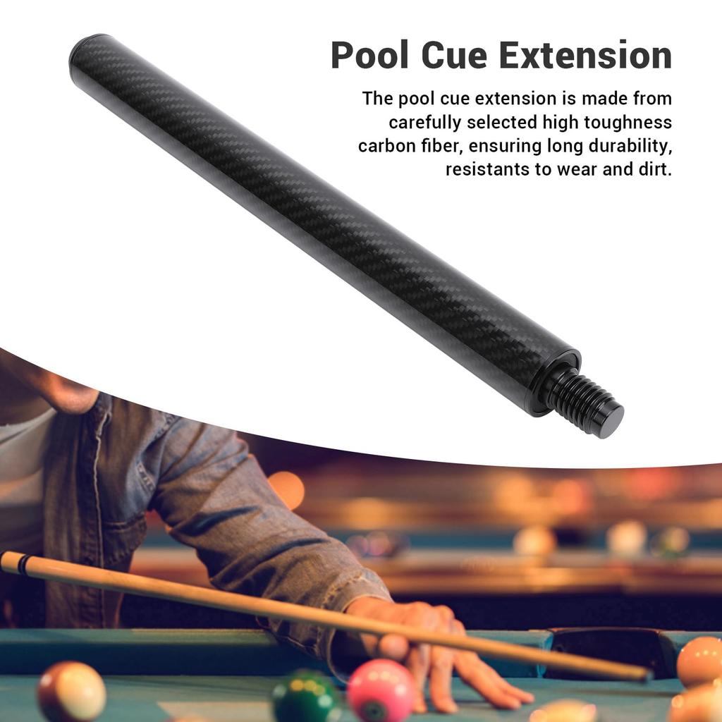 Carbon Fiber Pool Cue Billiard Pool Cue Extension with Storage Bag for Predator Pool Billiard Billiard Accessories Extension, 12-inch Cue, Extension,