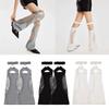 Women Harajuku Suspender Flared Leg Warmer Aesthetic Punk Garters Stockings Hollow Out Fishnet Leg Cover Streetwear