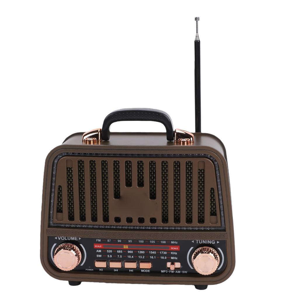 Retro Bluetooth Speaker AM FM SW Radio Rechargeable Vintage Wireless Speaker with Telescopic Antenna