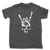 Camiseta Sinal do Diabo Caveira Thrash Metal Banda de Rock Guitarra Patch Adesivo Pôster