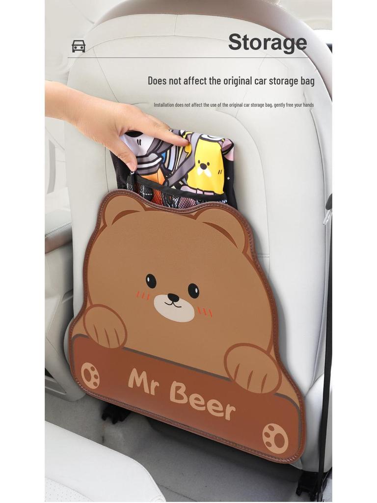 Universal Cartoon Car Seat Back Protective Kick Mat for Kids