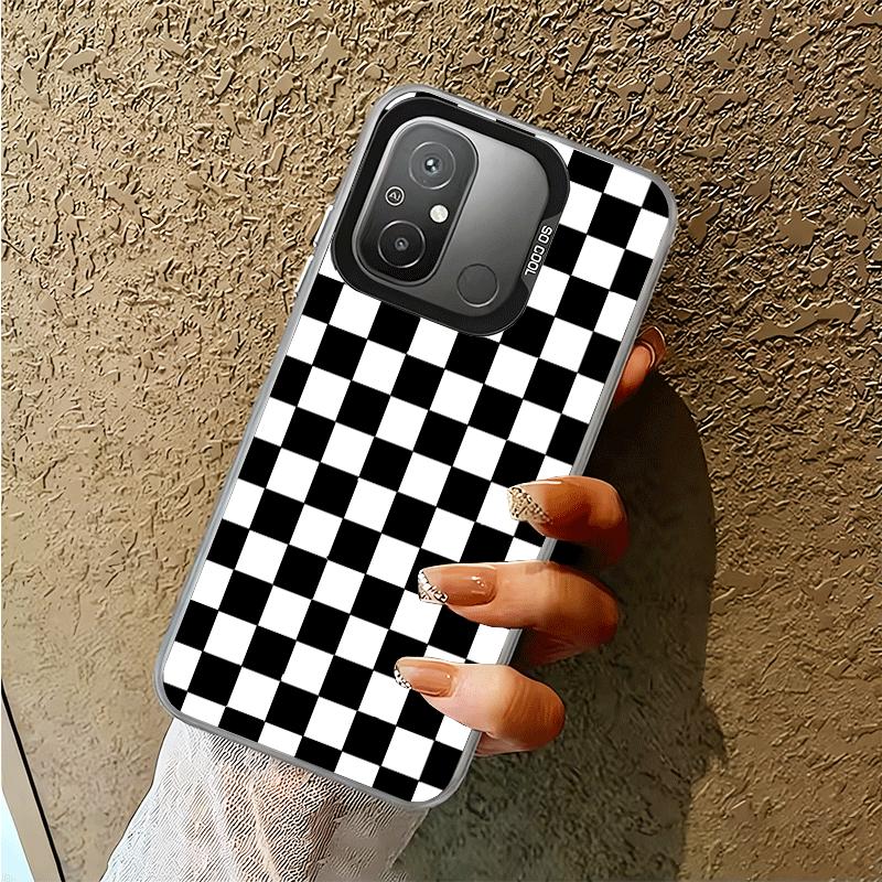 Retro Classic Chess Board Grid Shockproof Phone Case for Xiaomi Poco X7 X6 X5 X3 Pro F7 Ultra M8 Redmi 15C 15 14C 13C 12C 10C 13
