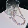 Luxury Colorful Butterfly Crystal Bead Phone Bracelet Strap Charm Chain Knot Cellphone Lanyard Keychain Bag Camera keychain Pend