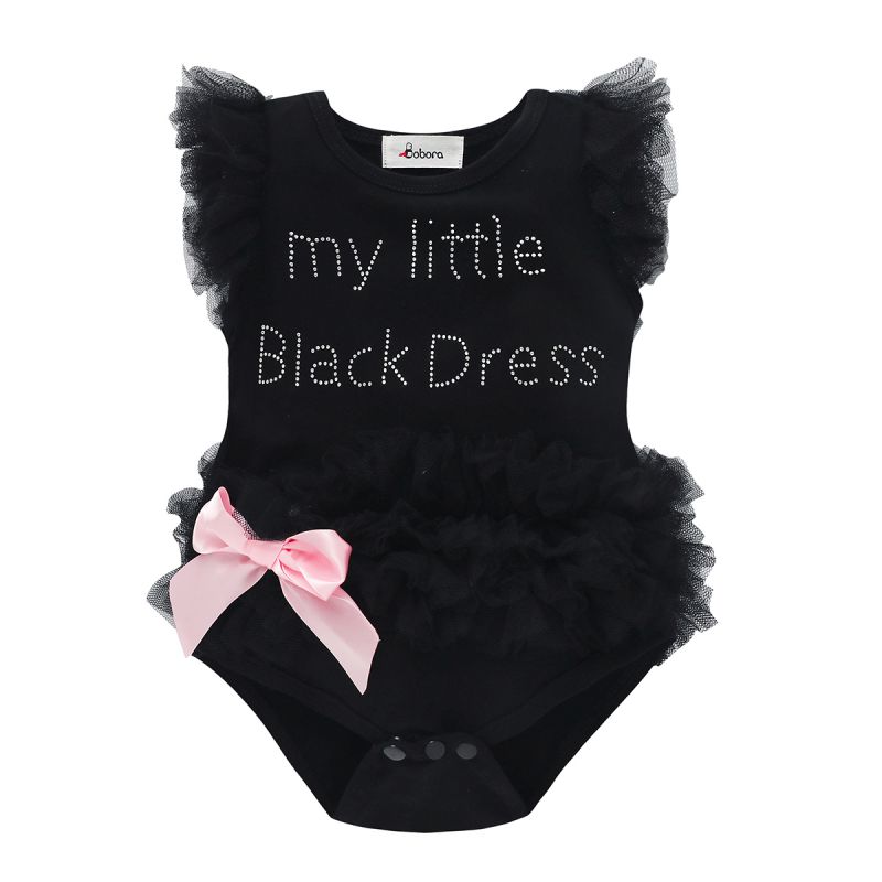 

Baby Girl Clothes Lace Short Sleeve Letter Baby Rompers Newborn Photography Props Dress Infant Jumpsuits 0-3m