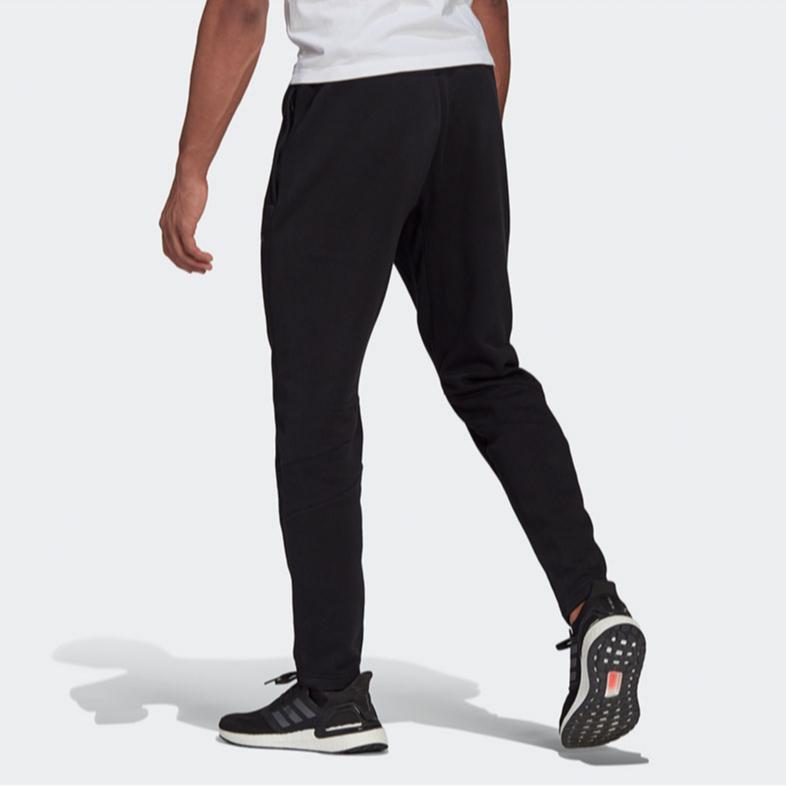 Adidas Solid Color Lace-Up Sports Training Casual Pants Men Bottoms Black GL5694