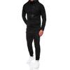New Men's Outdoor Fitness Sports Suit Snowflake Spotted Sweatshirt Cardigan Hooded Suit