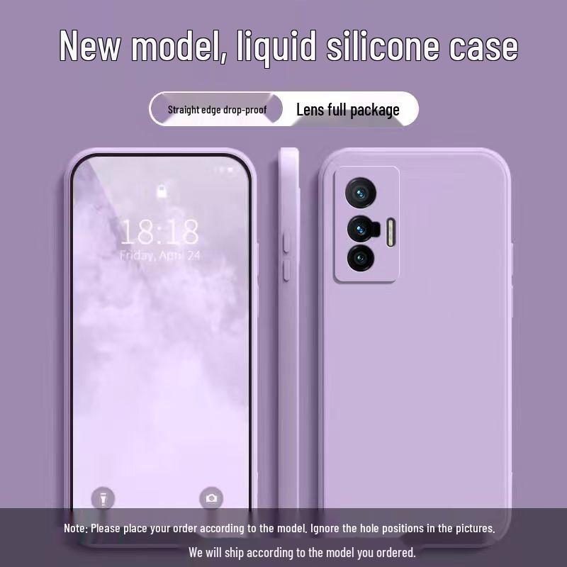 Vivo X70 Liquid Silicone Case - Solid Color, Full Coverage, Anti-Drop, Soft Edge