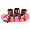 Momee 8-Piece Cookie Cutter Set, Bento Box, Stainless Steel Vegetable Cutter, Scratch-Resistant, with Protective Cap (Pink)