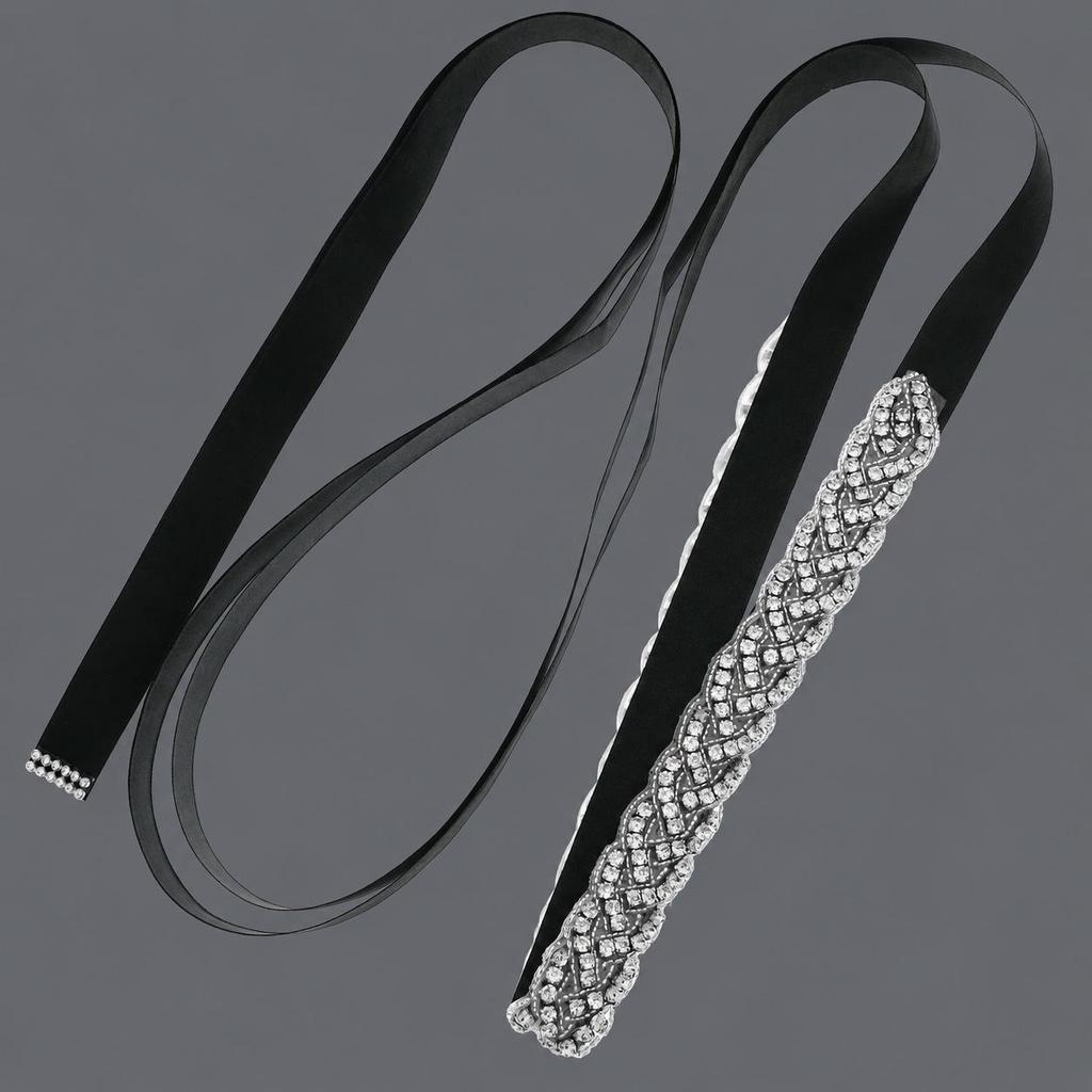 Elegant Silver Rhinestone Wedding Belt – Versatile High-End Dress Accessory for Fashion Shows and Performances