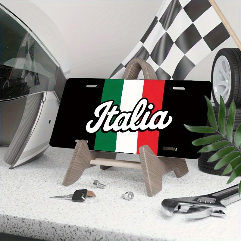 

Vintage Italia Italian Flag Aluminum Tin Painting License Plate Shape Metal Wall Art Decor for Car Enthusiasts Italian Culture 15x30cm(5.9x7.8inch)