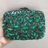 WHTUOHENG Bolso de Noche Plateado con Piedra Grande para Mujer Bolso de Mano Nupcial con Diamantes Cartera de Mano con Pedrería para Cena de Boda