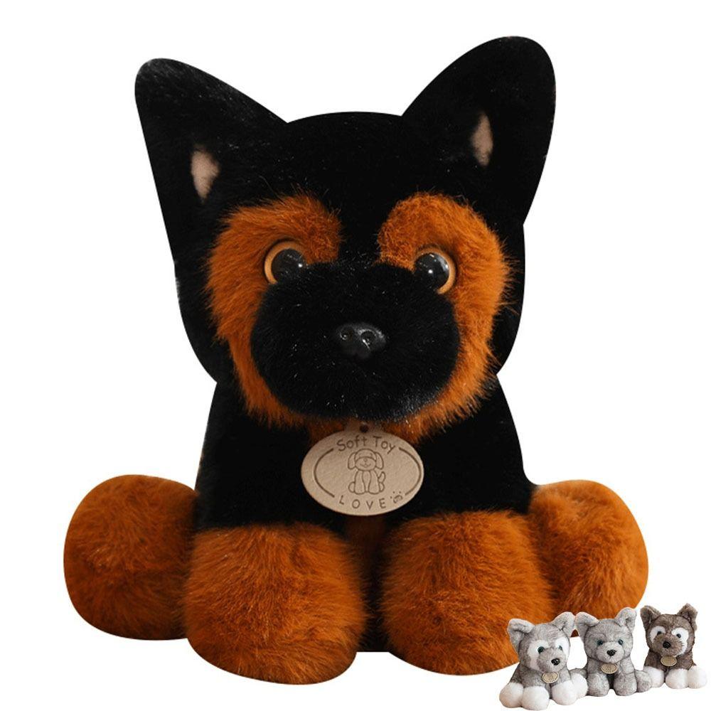 Fluffy Sitting Little Wolf Dog Plush Toys Soft Lovely Companion Pets  Children Birthday Gift