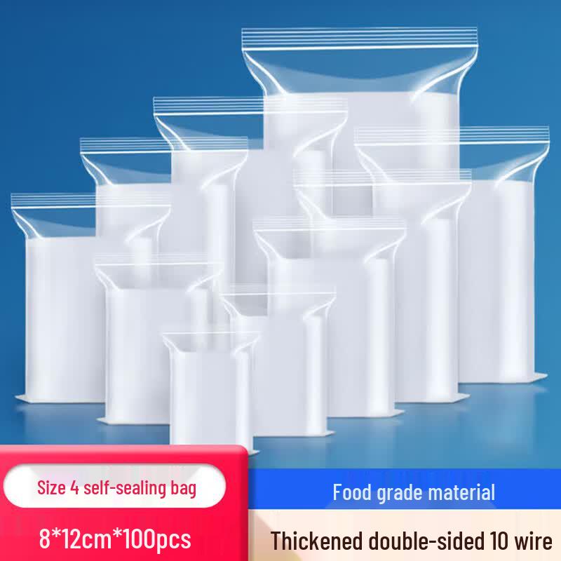 Transparent Self-Sealing Food Storage Bags