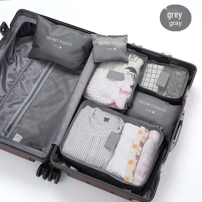

Дорожный органайзер для нижнего белья и туалетных принадлежностей - набор из 6 предметов для нижнего белья, одежды и косметики серый