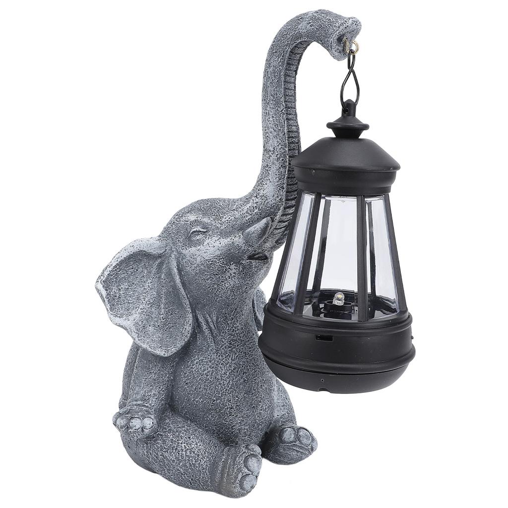 Elephant Statue Solar Light Sculpture Decor Yard Decoration Solar Light Outdoor Garden Statue for Ba