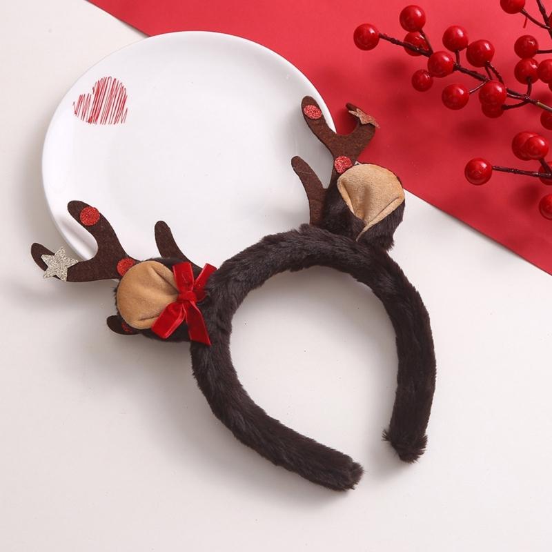 Bowknot Reindeer Antler Hair Hoop Adult Live Broadcast Christmas Party Headwear