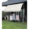 Living Out Awning with Clothes Drying Pole IV, 2m Wide, Royal Stripe, 202cm Wide X 23-144cm High, Sunshade, Clothes Drying Pole Awning