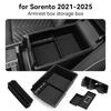 Center Console Storage Box For Kia Sorento 2021-2025 Silicone Car Tray Organizer Interior Accessories Tidying Black Decoration