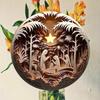 12pcs/set Christmas Ornaments Jesus Family Prayer Wood Pendant Ornaments for Home Car Decor 2D