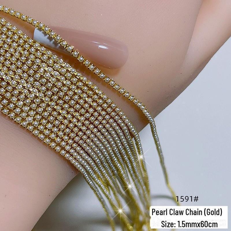 

Позолоченные 3D алмазные цепочки для ногтей: Мини-роскошные украшения для ногтей своими руками