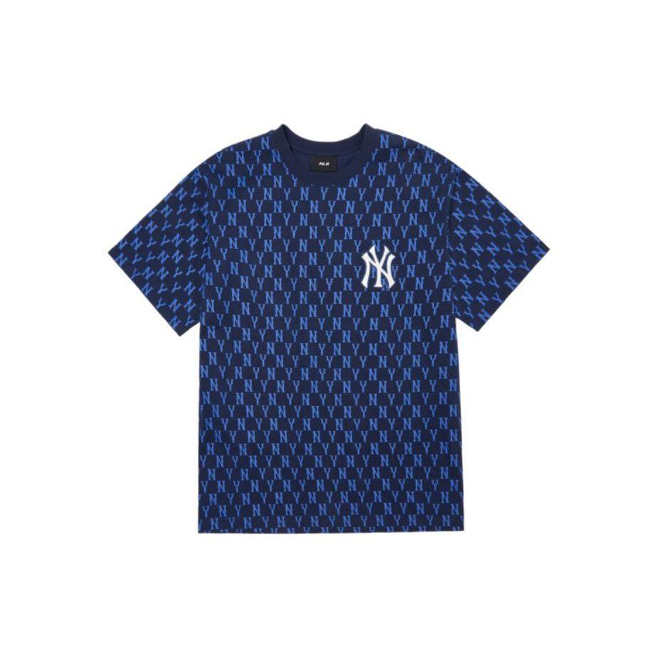 MLB T Shirts Unisex Dark Blue Crew Neck Moderate Straight Fit 3ATSM1023-50NYS
