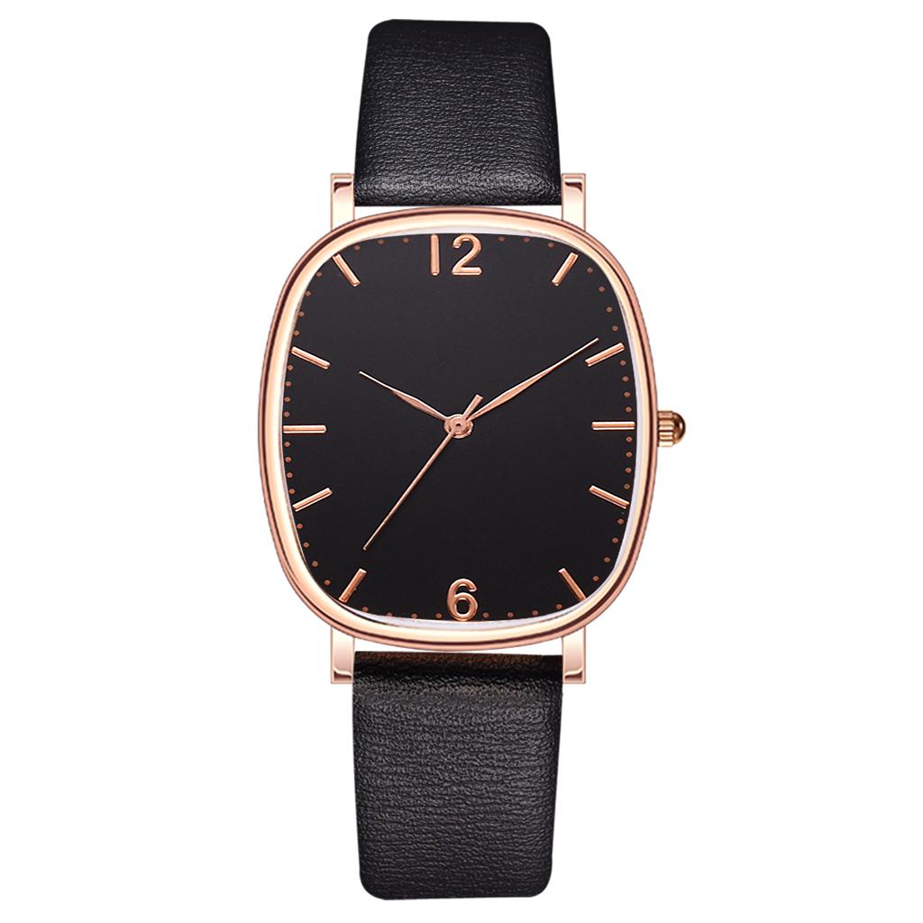 Women'S Fashion Watch Leather Strap Simple Square Strap Quartz Watch Dress Watch Gift For Ladies