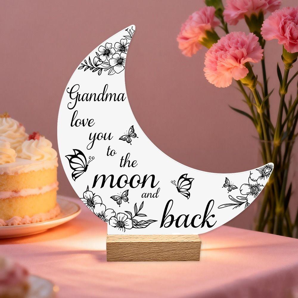 Black Gold Desktop Ornament Mother's Day Decorative Figurine 3D Moon Decorative Ornaments  Gift