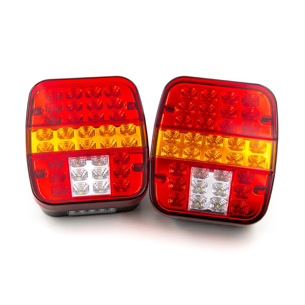 2pcs 12V 24V 39 LED Tail Light Combination Stop Turn Signal Light Trailer Tail License Plate Lamp Truck Rear Lamp Waterproof