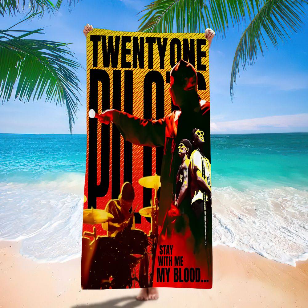 T-Twenty One Pilots Band Microfiber Printed Beach Towel Mountain Climbing Yoga Beach Swimming Running Absorbent Soft Towel