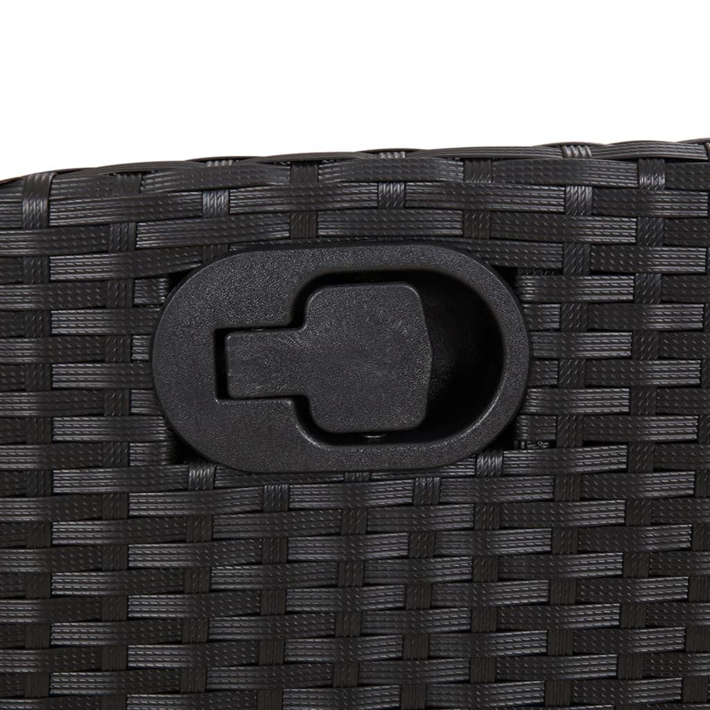 Vidaxl 5-Cz. Gartenmöbel-Set mit Kissen, Schwarz, Polyrattan