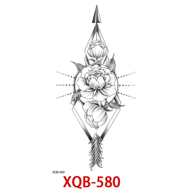 Small Full Arm Tattoo Sticker, Flower Letters, Plain Flower Tattoo Sticker Tattoo