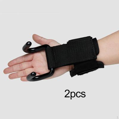 Lot de 2 crochets d'haltérophilie, accessoires de préhension de poids, rembourrage de poignet antidérapant, sangle de levage pour gants de gymnastique