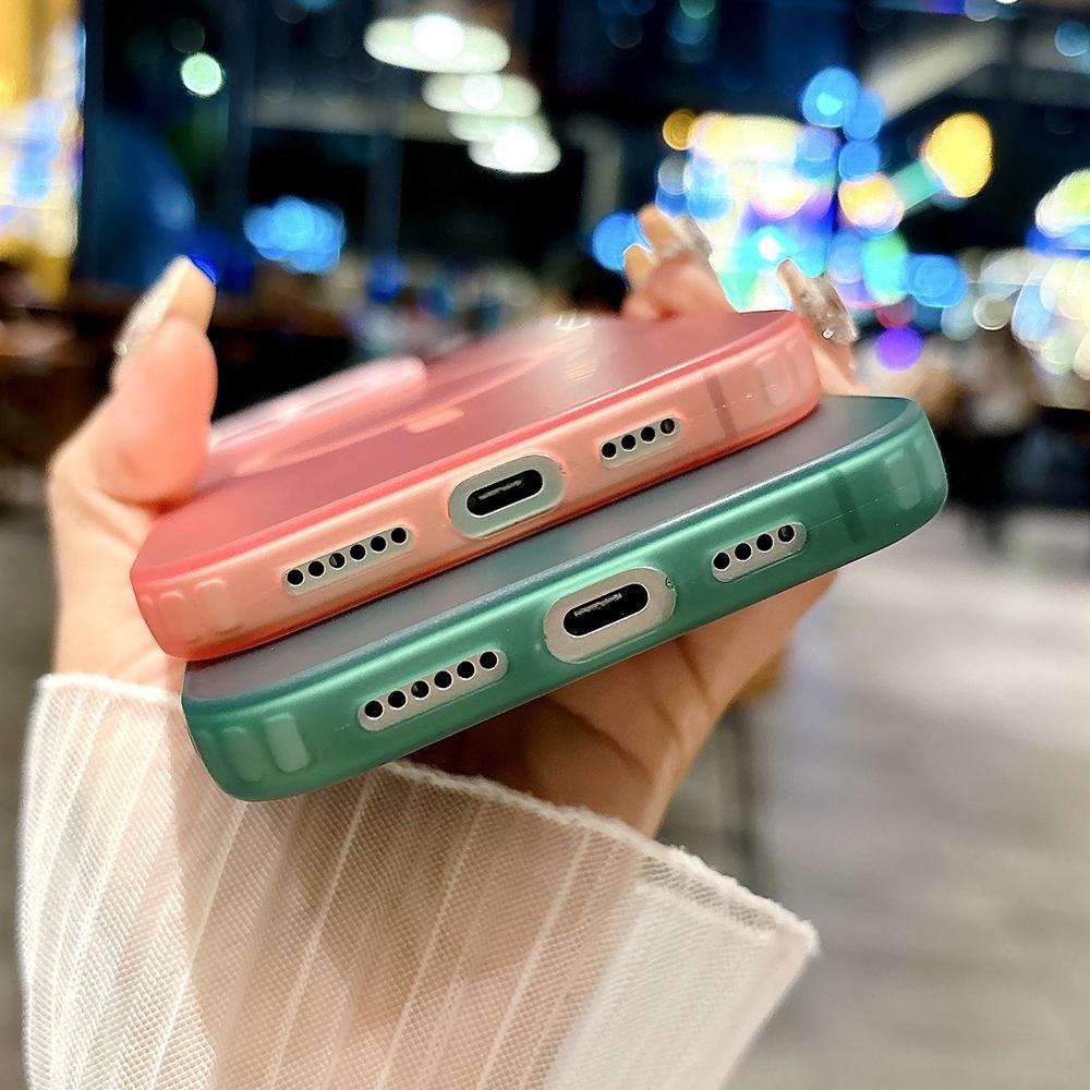 Matt Colorful Sliver Magnetic Phone Case for iPhone 11 12 13 14 15 16 Samsung S20FE S21 S22 S23 S24 S25 TPU Myk silikon Støtsikkert hardt bakdeksel