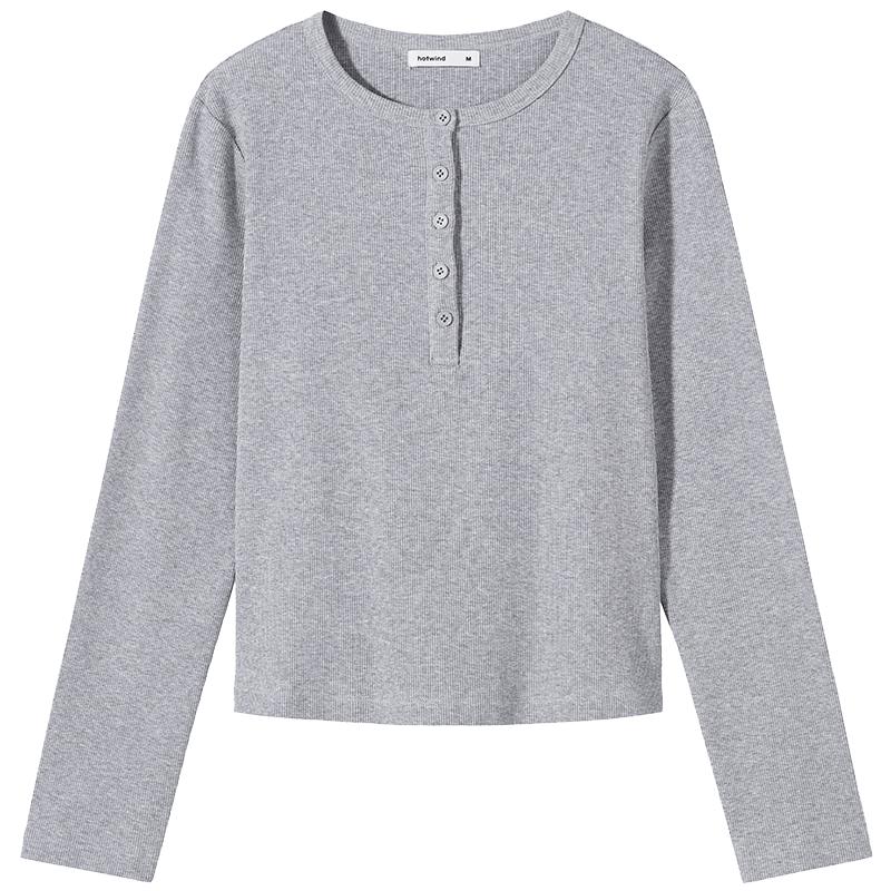 Hotwind Women's Henley Long Sleeve T-shirt