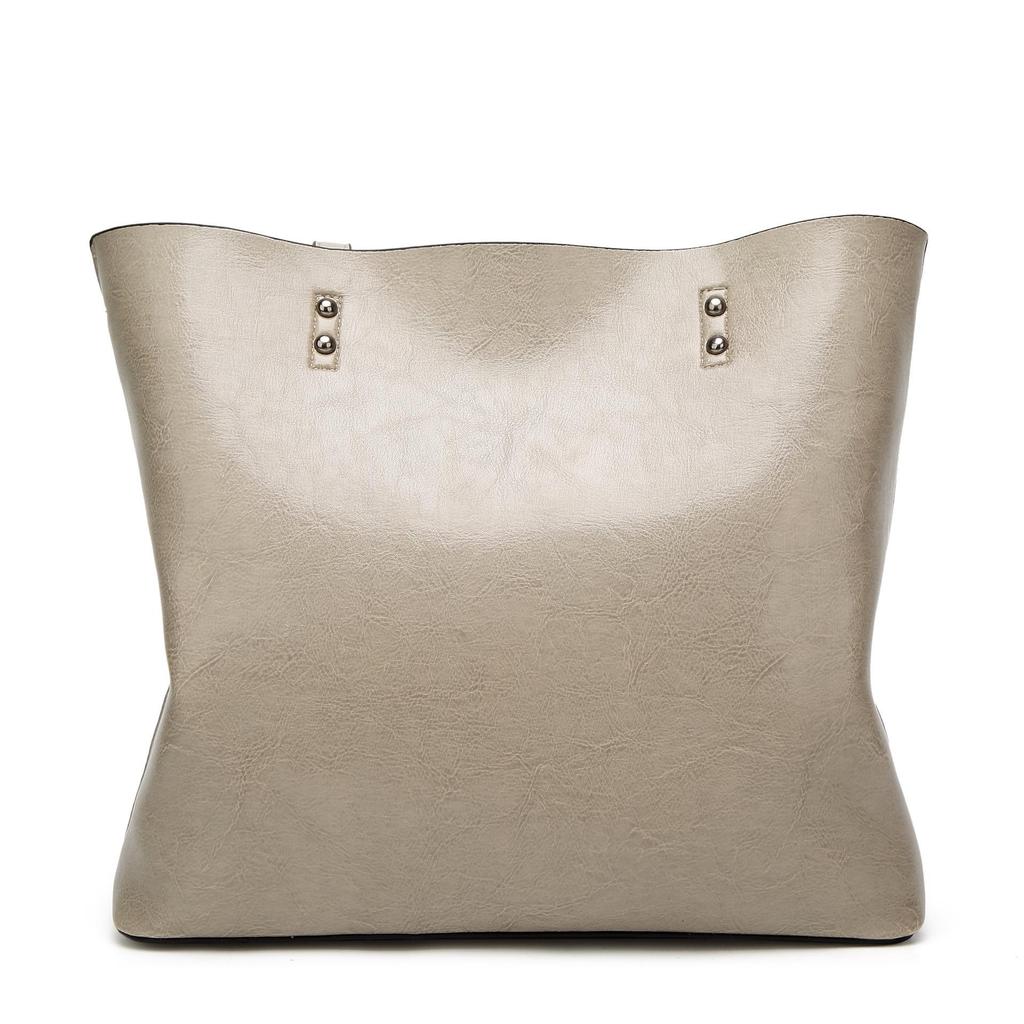 Dienqi Women's Large Capacity Soft Leather One-Shoulder Bucket Bag - Versatile Crossbody and Handheld Design 2026.