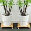 Household Garden Wooden Moving Flowerpot Base Movable Plant Pot Trolley 4 Wheels Rolling Base Trays Plant Stand