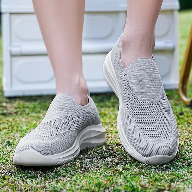 Walking Shoes Men's Sock Sneakers Lightweight Comfy Breathable Slip On Male Casual Pull-on Daily Shoes Men Anti-slip Shoes