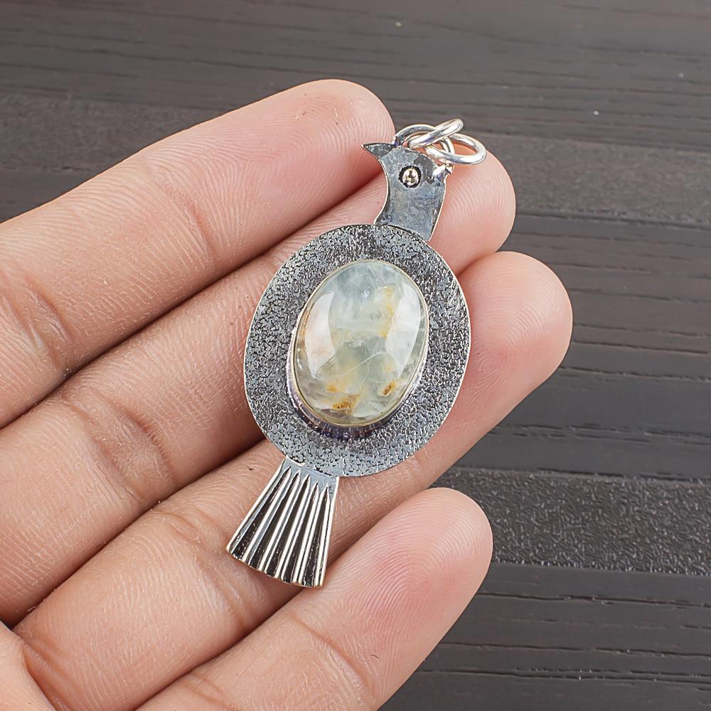 

Natural Aquamarine Gemstone 925 Sterling Silver Jewelry Designer Pendant 2.04 AJP-2122