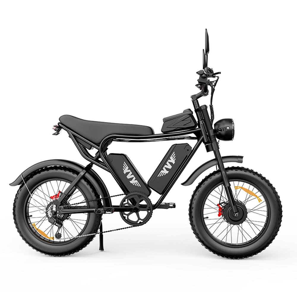 YVY C20 Max 2000W Off-Road Electric Bicycle Up To 55km/h, 52V40Ah Long Range E-Bike, Front Fork Suspension 20" Fat E-Bike for Outdoor Adventure