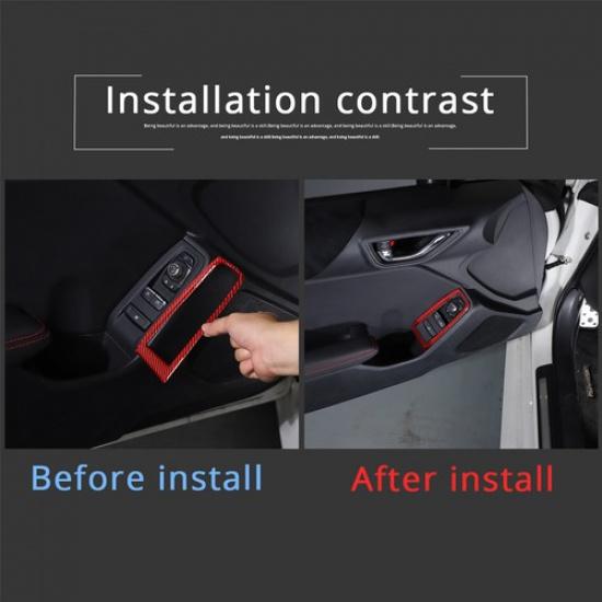 Red Carbon Fiber Interior Window Lift Switch Button Sticker For Subaru BRZ 22+